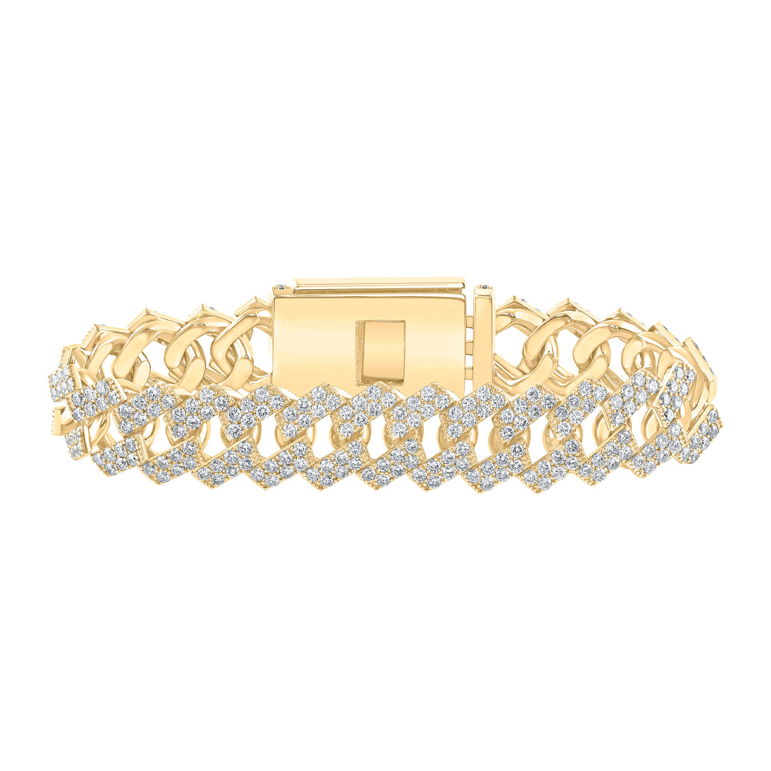 10kt Yellow Gold Men's Diamond Bracelet 19-3/8 ctw