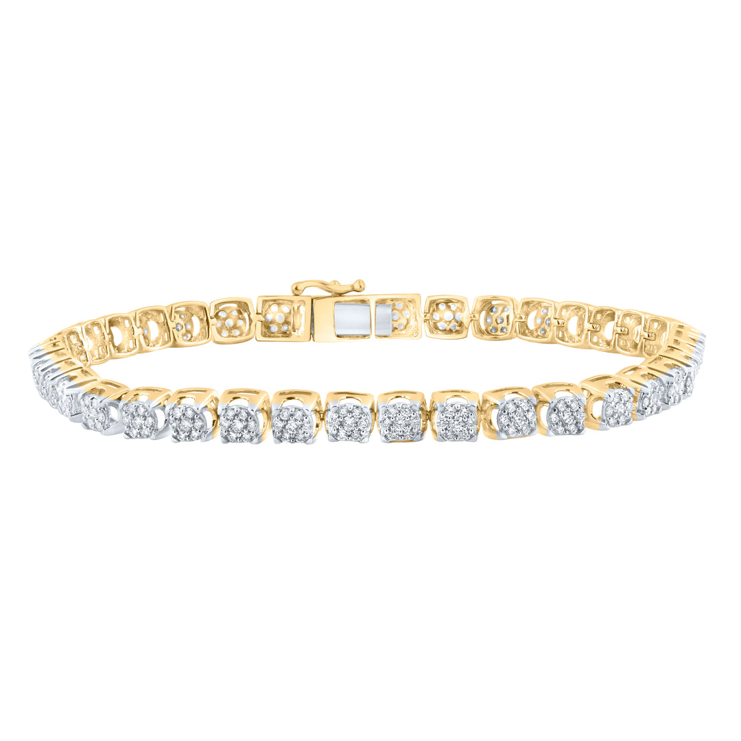 14kt Yellow Gold Women's Diamond Tennis Bracelet 3 ctw