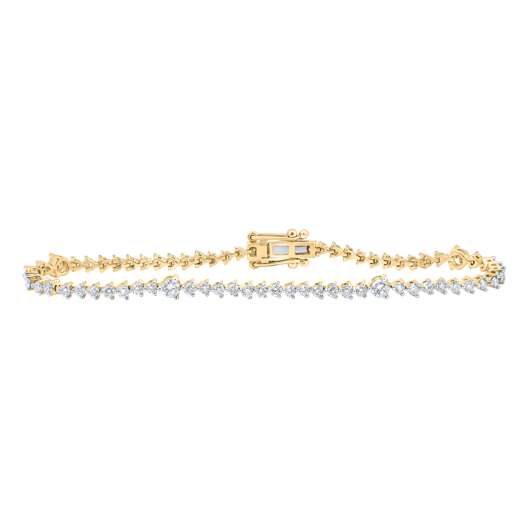 14kt Yellow Gold Women's Diamond Bracelet 2-5/8 ctw