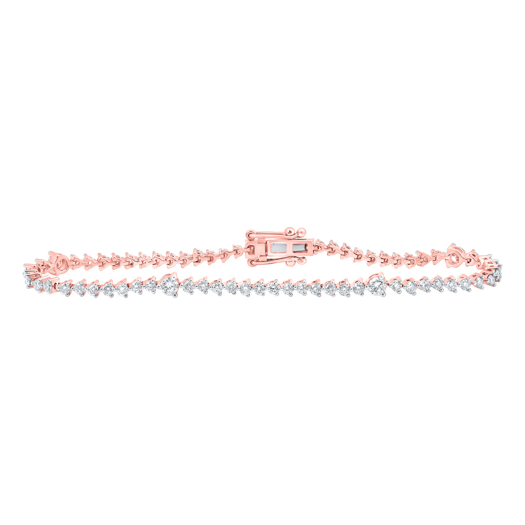14kt Rose Gold Women's Diamond Bracelet 2-5/8 ctw