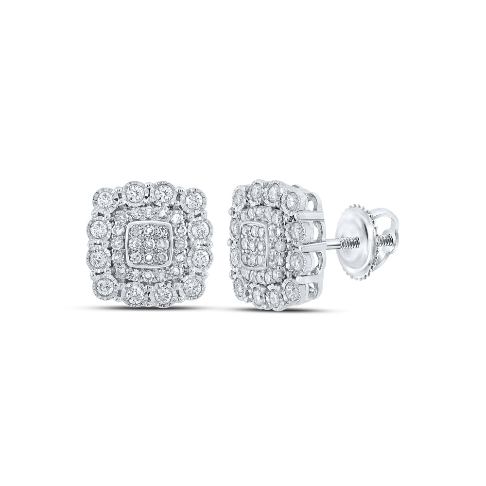10kt White Gold Women Diamond Earring 0.54 ctw