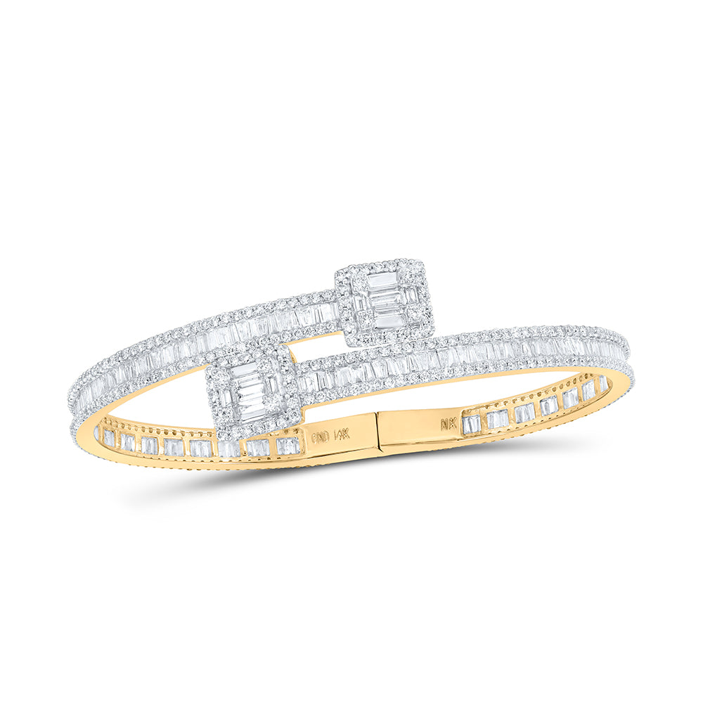 14kt Yellow Gold Men's Diamond Bangle 8-1/4 ctw