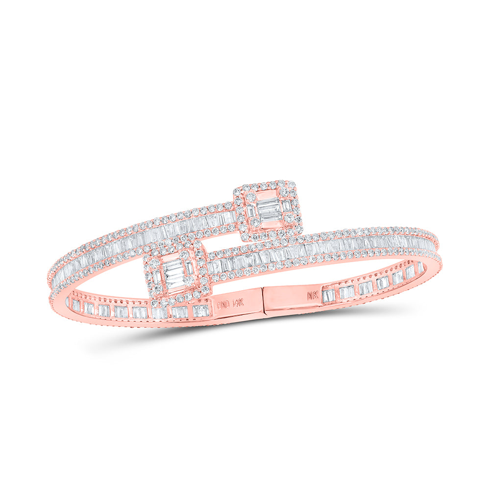 14kt Rose Gold Men's Diamond Bangle 8-1/4 ctw