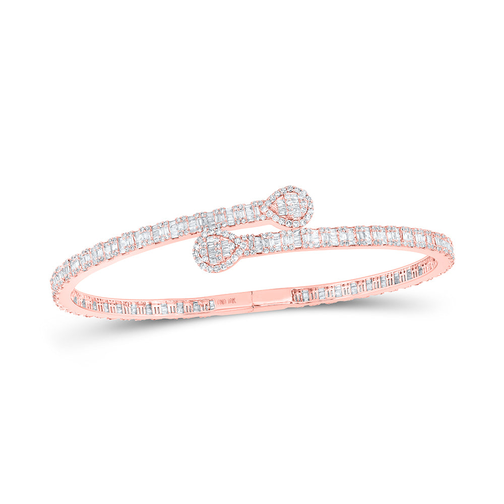 10kt Rose Gold Women's Diamond Bangle 2-5/8 ctw