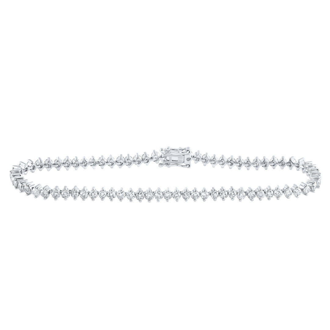14kt White Gold Women's Diamond Tennis Bracelet 3-1/4 ctw
