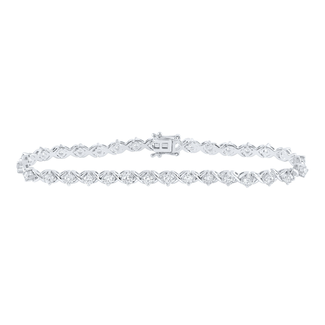 14kt White Gold Women's Diamond Tennis Bracelet 2-5/8 ctw