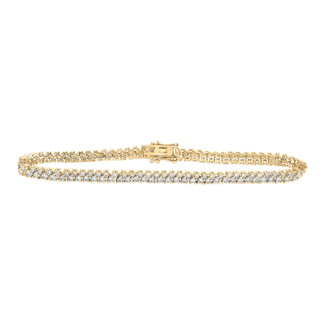 14kt Yellow Gold Women's Diamond Tennis Bracelet 2-7/8 ctw