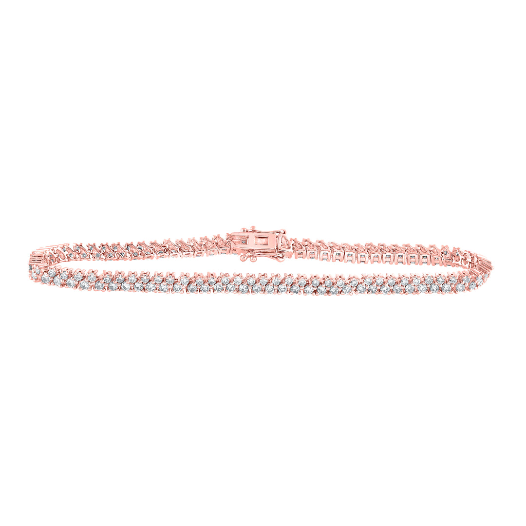 14kt Rose Gold Women's Diamond Tennis Bracelet 2-7/8 ctw