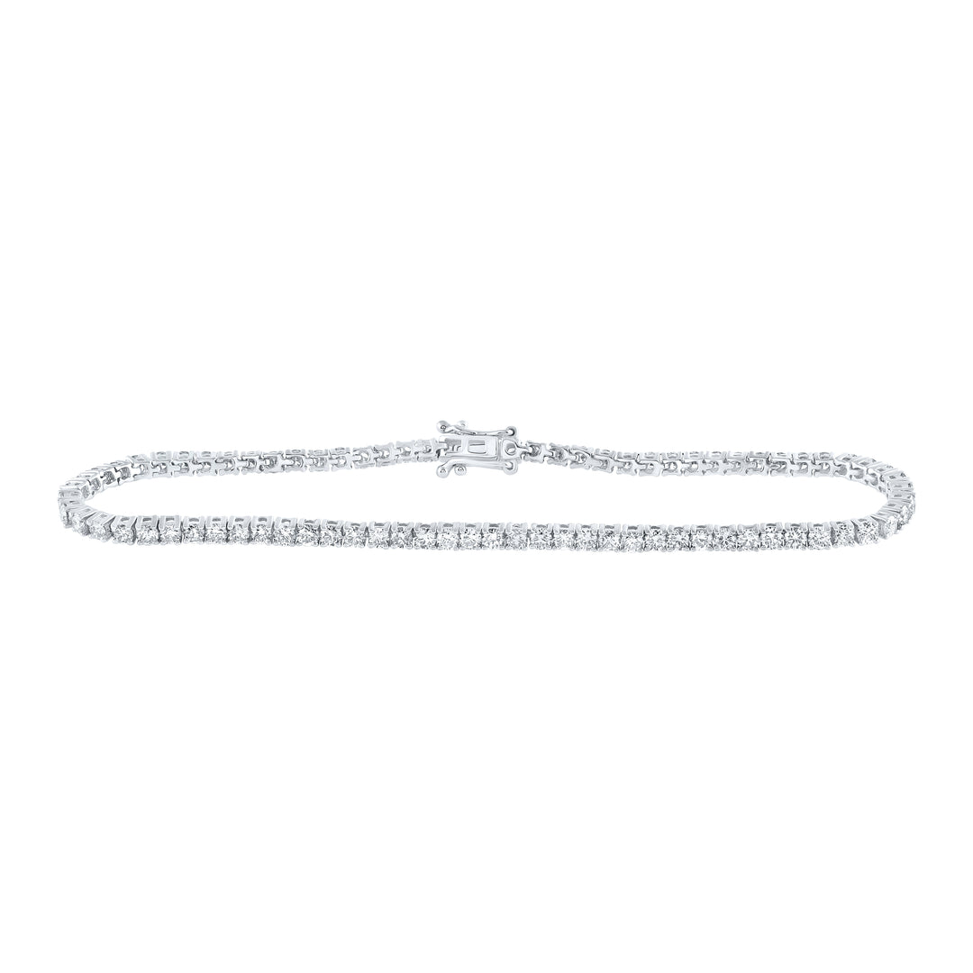 14kt White Gold Women's Diamond Tennis Bracelet 3-3/8 ctw