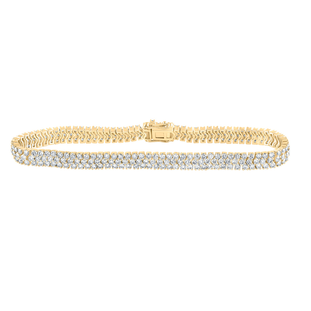 14kt Yellow Gold Women's Diamond Tennis Bracelet 5-7/8 ctw