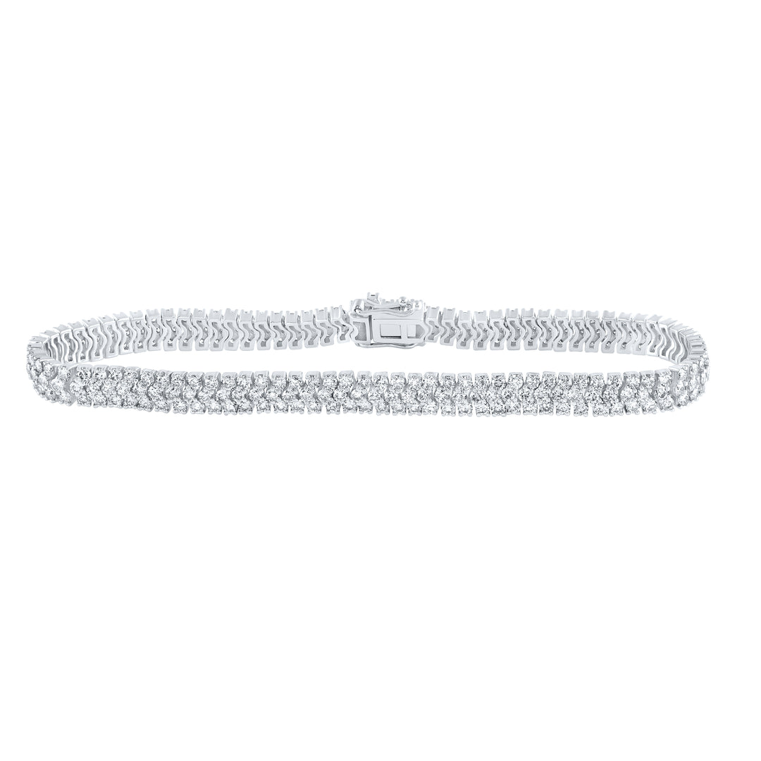 14kt White Gold Women's Diamond Tennis Bracelet 5-7/8 ctw