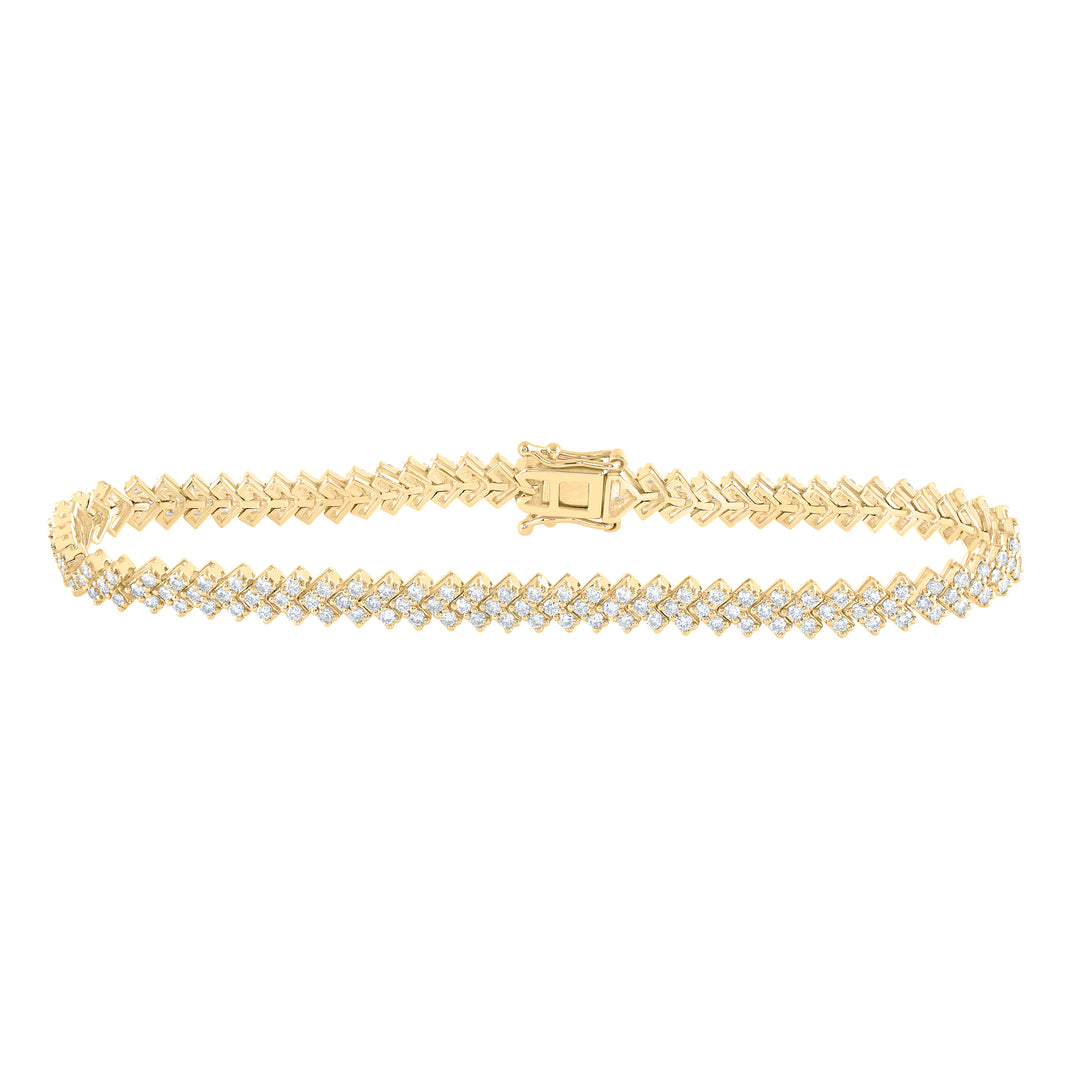 14kt Yellow Gold Women's Diamond Tennis Bracelet 2-1/2 ctw