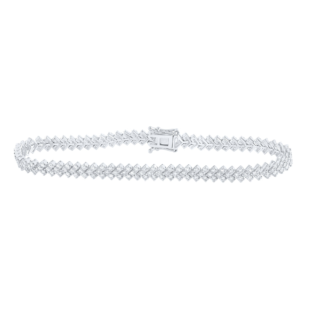 14kt White Gold Women's Diamond Tennis Bracelet 2-1/2 ctw