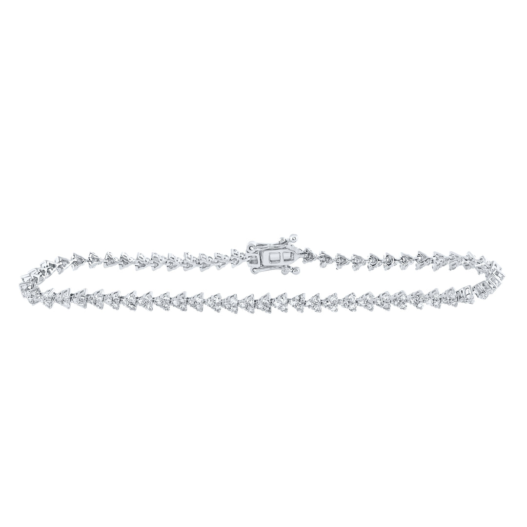 14kt White Gold Women's Diamond Tennis Bracelet 1-7/8 ctw