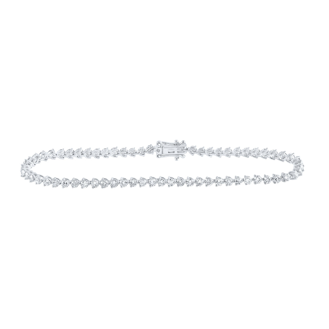 14kt White Gold Women's Diamond Tennis Bracelet 2-3/4 ctw
