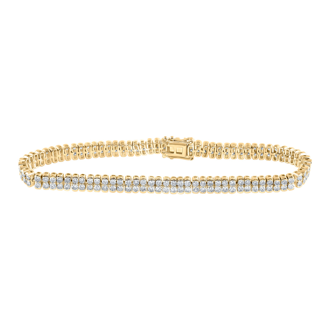 14kt Yellow Gold Women's Diamond Tennis Bracelet 4-1/3 ctw
