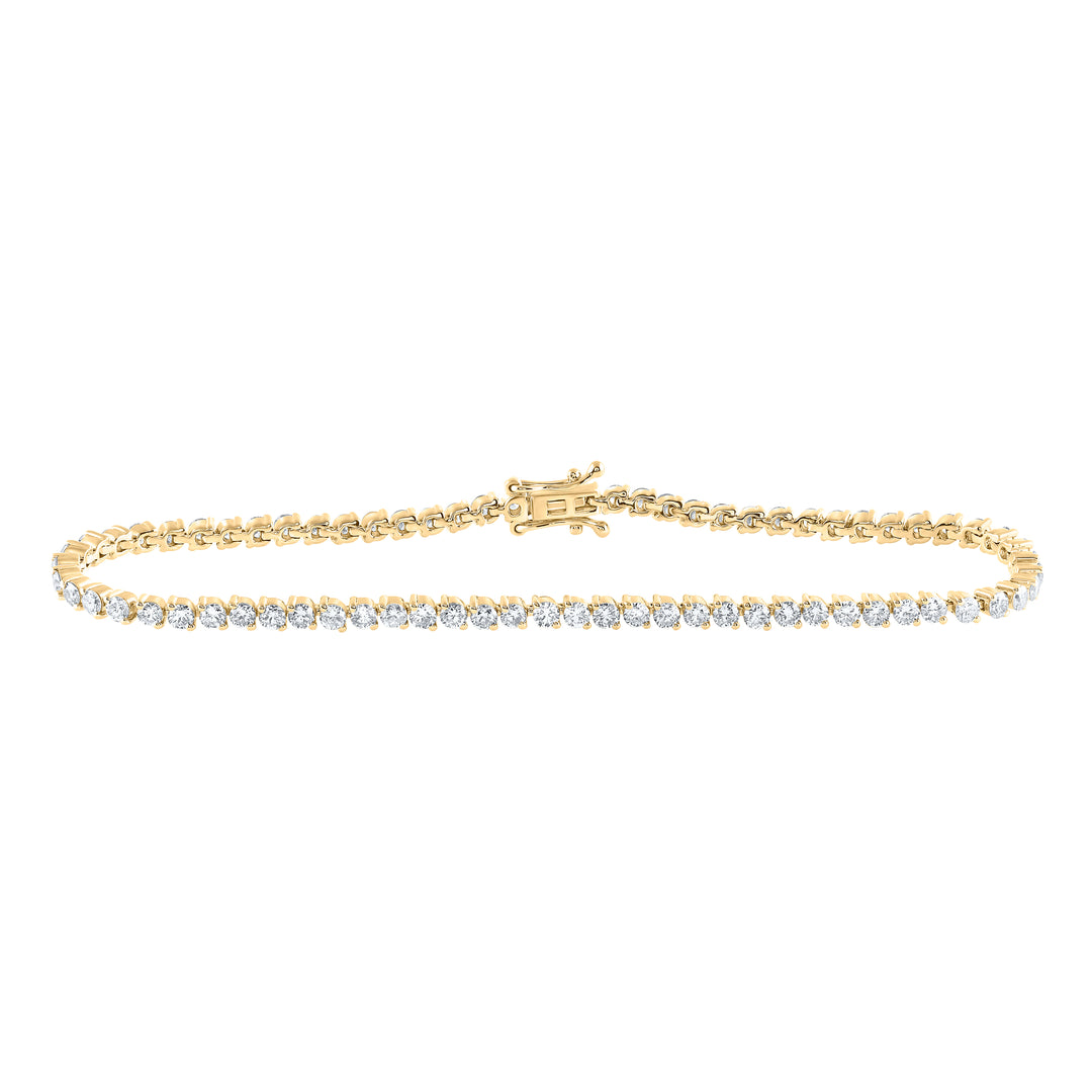 14kt Yellow Gold Women's Diamond Tennis Bracelet 3 ctw