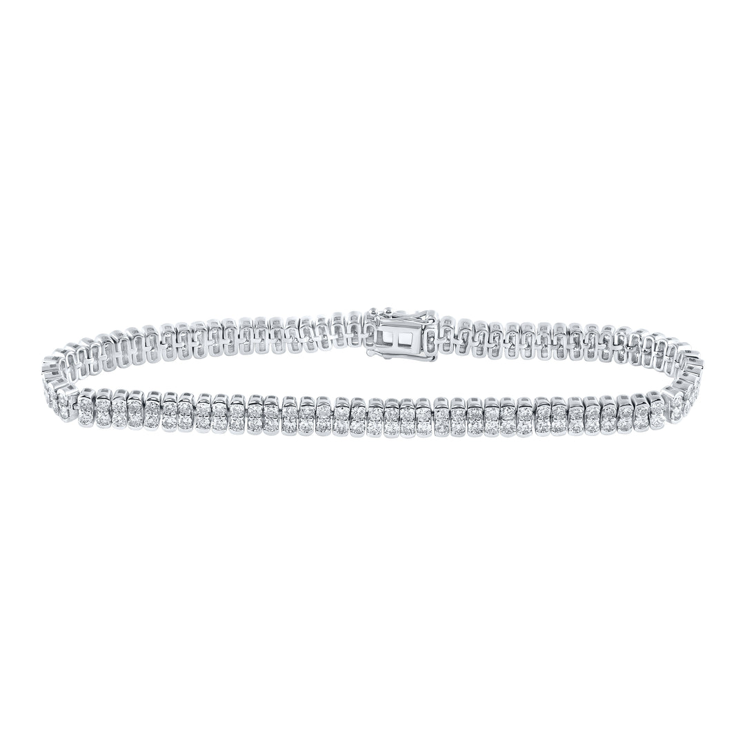 14kt White Gold Women's Diamond Tennis Bracelet 4-1/3 ctw