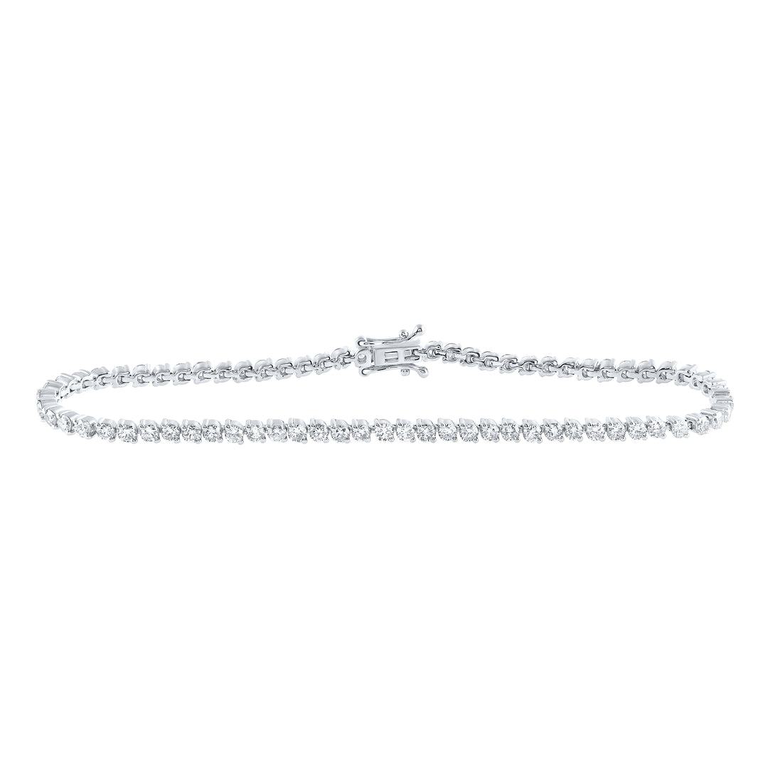 14kt White Gold Women's Diamond Tennis Bracelet 3 ctw