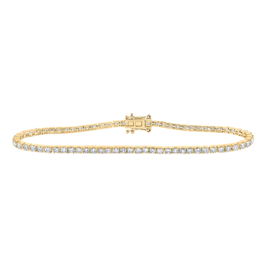 14kt Yellow Gold Women's Diamond Tennis Bracelet 2-7/8 ctw