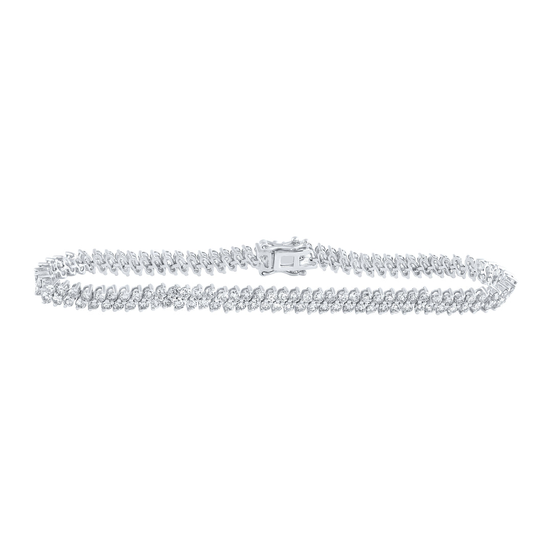 14kt White Gold Women's Diamond Tennis Bracelet 4-7/8 ctw