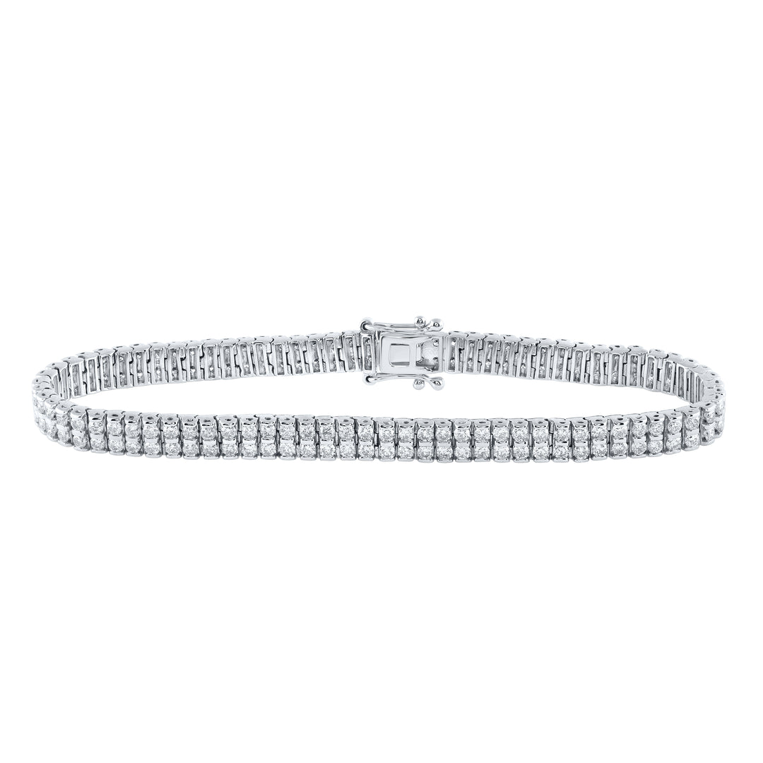 14kt White Gold Women's Diamond Tennis Bracelet 4-1/5 ctw