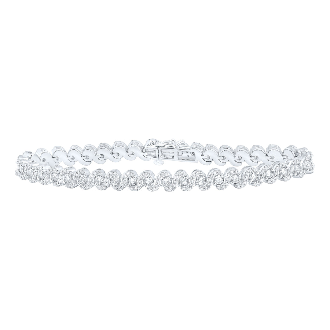 10kt White Gold Women's Diamond Bracelet 3-1/3 ctw