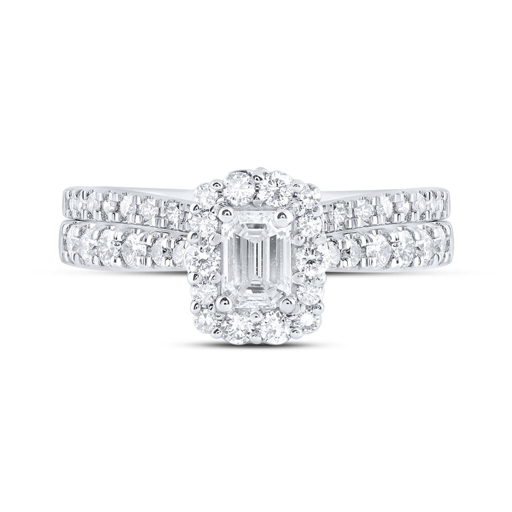 1CTW-DIA NKE 1/3CT-CEME  SINGLE HALO BRIDAL SET