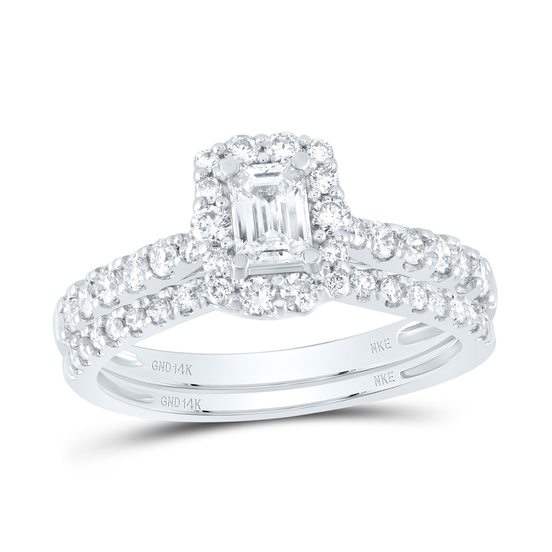 1CTW-DIA NKE 1/3CT-CEME  SINGLE HALO BRIDAL SET