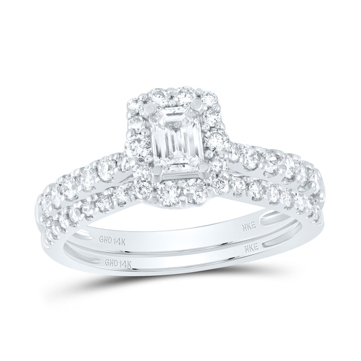 1CTW-DIA NKE 1/3CT-CEME  SINGLE HALO BRIDAL SET