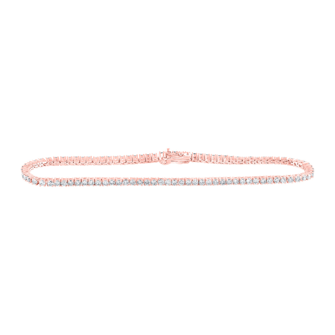 10kt Rose Gold Women's Diamond Bracelet 2 ctw