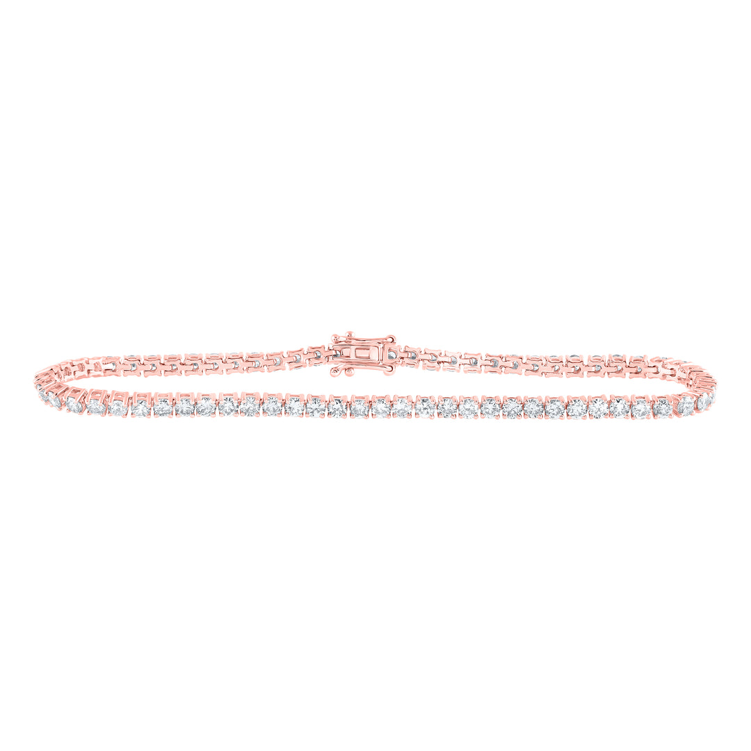 14kt Rose Gold Women's Diamond Bracelet 4 ctw