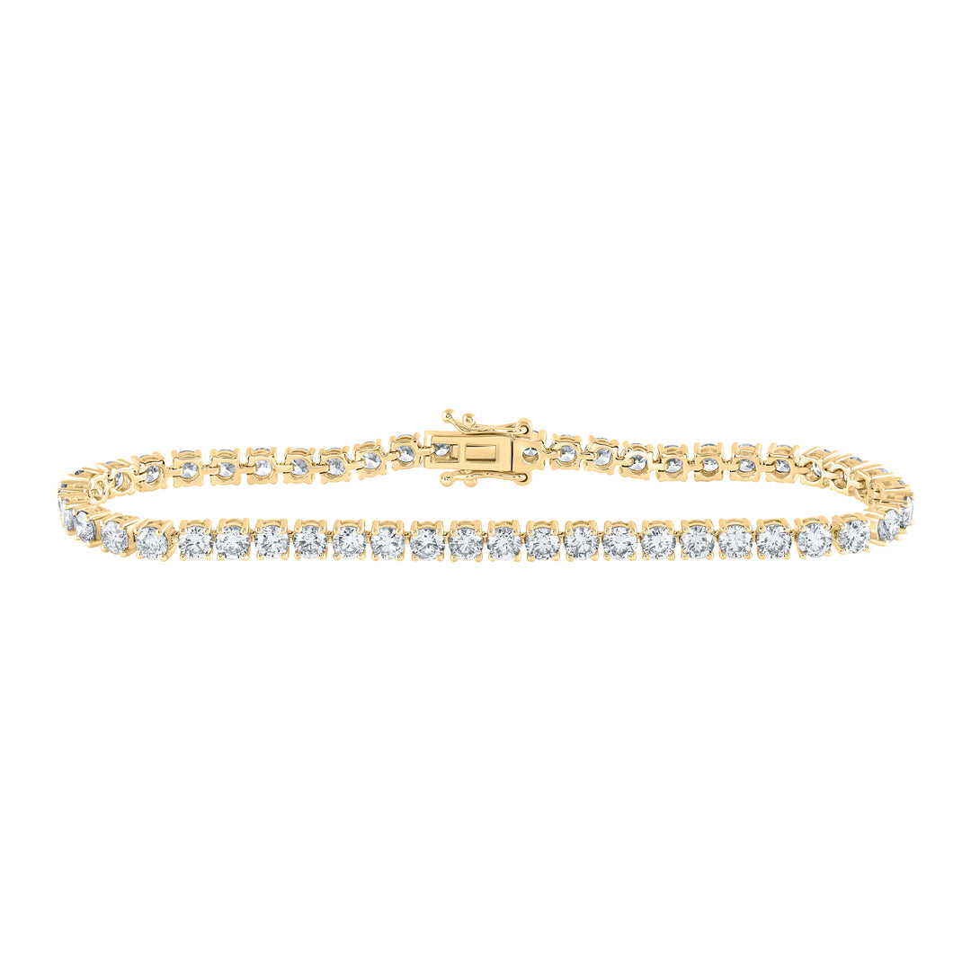 14kt Yellow Gold Women's Diamond Bracelet 7 ctw