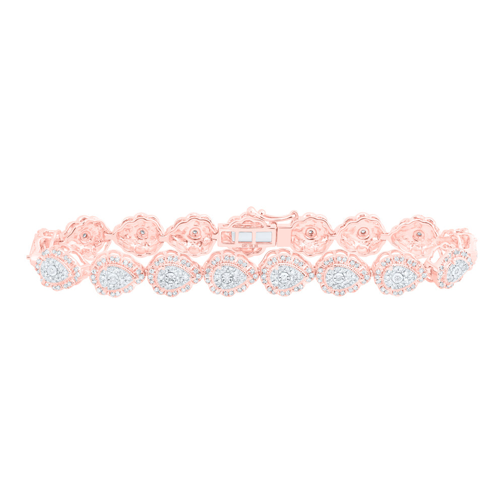 10kt Rose Gold Women's Diamond Bracelet 2-1/5 ctw
