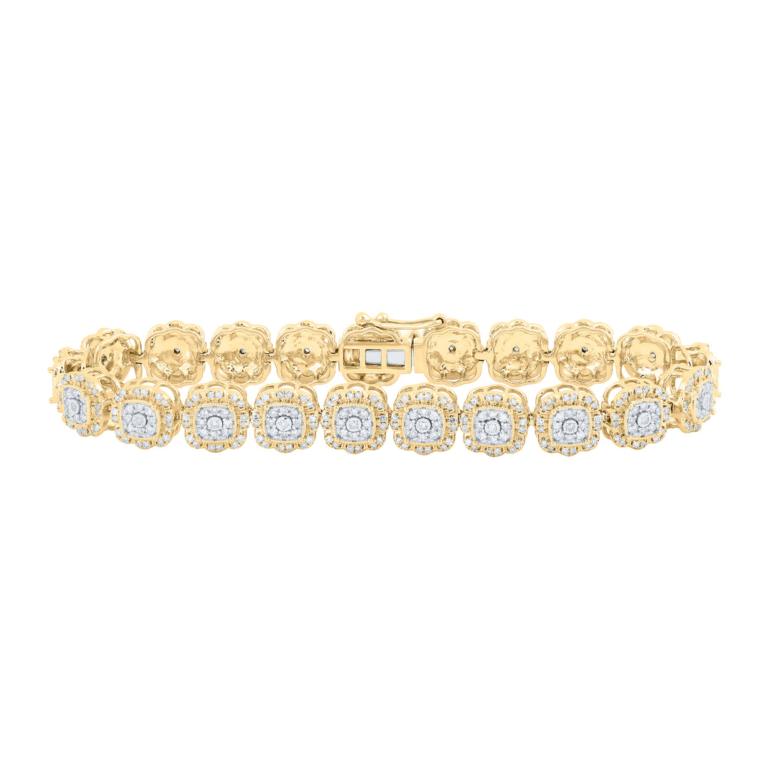 10kt Yellow Gold Women's Diamond Bracelet 2-3/8 ctw