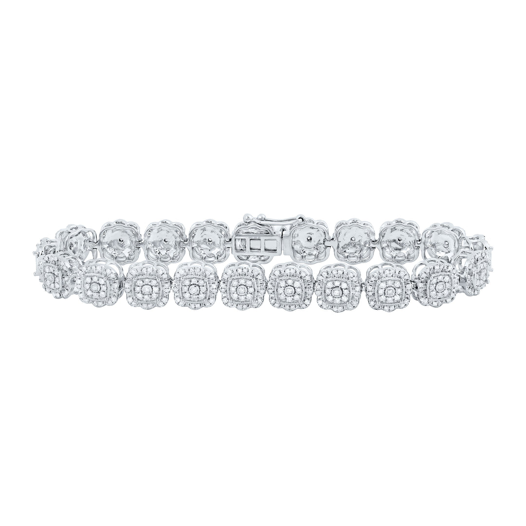 10kt White Gold Women's Diamond Bracelet 2-3/8 ctw