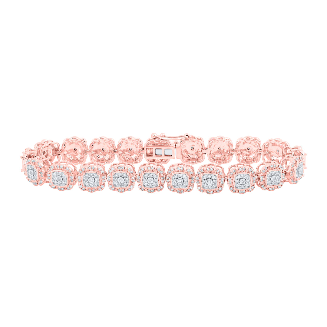 10kt Rose Gold Women's Diamond Bracelet 2-3/8 ctw