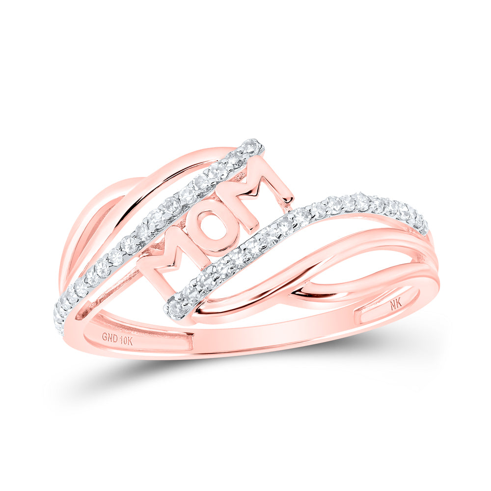 10kt Rose Gold Women Diamond Mom Ring 1/6 ctw