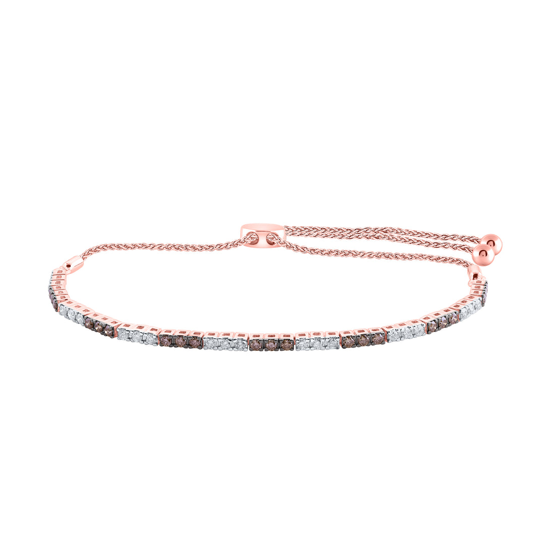 14kt Rose Gold Women's Brown Diamond Bracelet 1 ctw