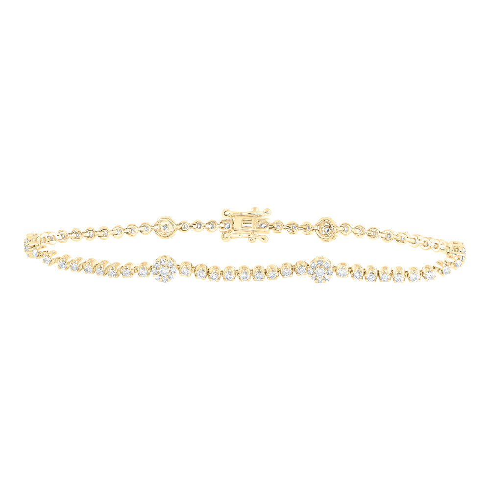 10kt Yellow Gold Women's Diamond Bracelet 1-1/2 ctw