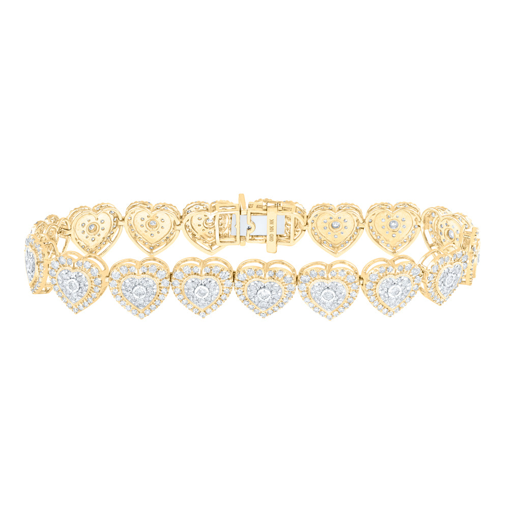 3 7/8CTW-NAT DIA NK HEART BRACELET(7 INCH)
