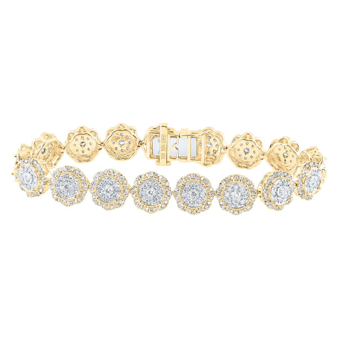 10kt Yellow Gold Women's Diamond Bracelet 4-1/2 ctw