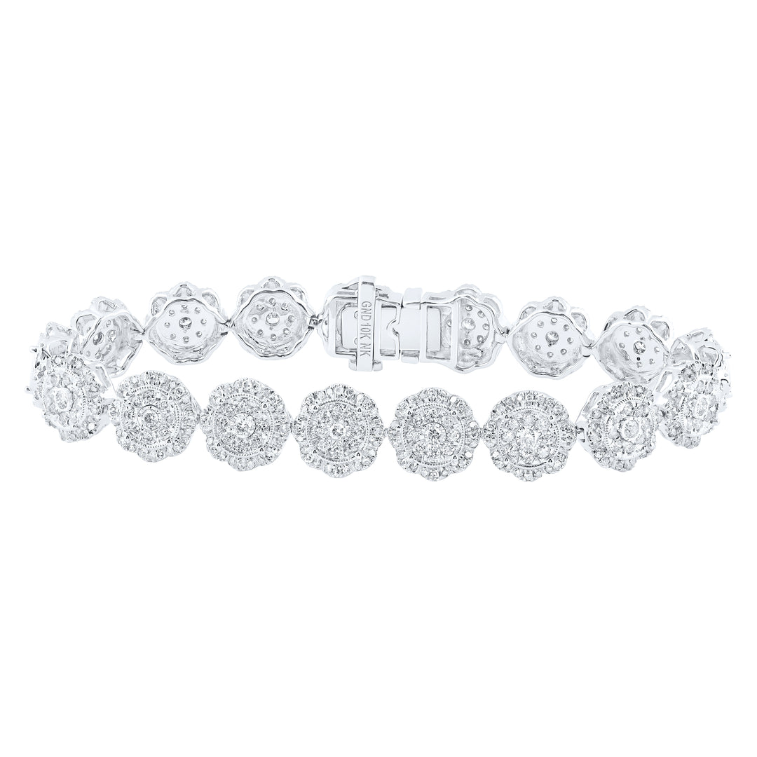 10kt White Gold Women's Diamond Bracelet 4-1/2 ctw