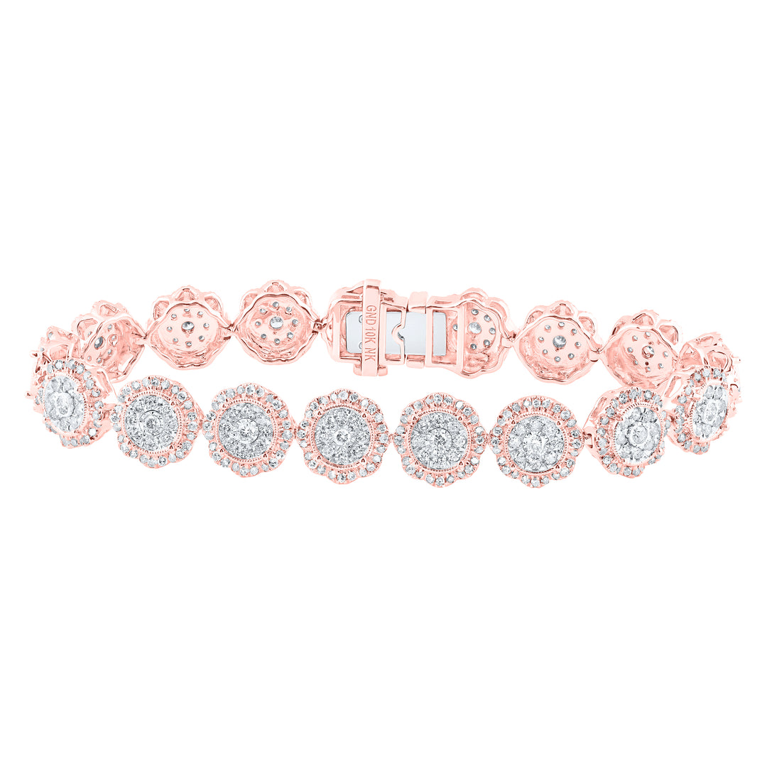 10kt Rose Gold Women's Diamond Bracelet 4-1/2 ctw