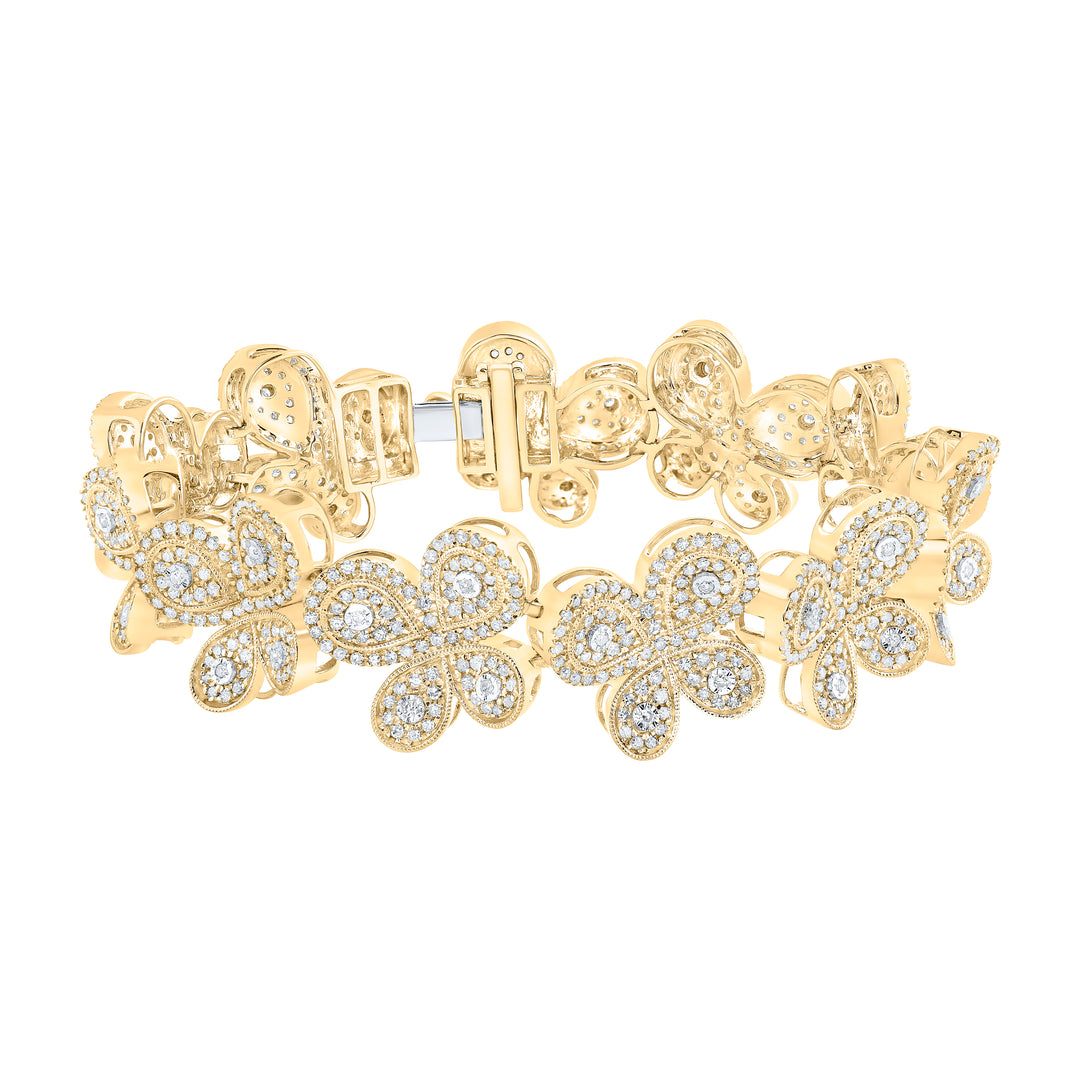 10kt Yellow Gold Diamond Butterfly Bracelet 4-1/5 ctw