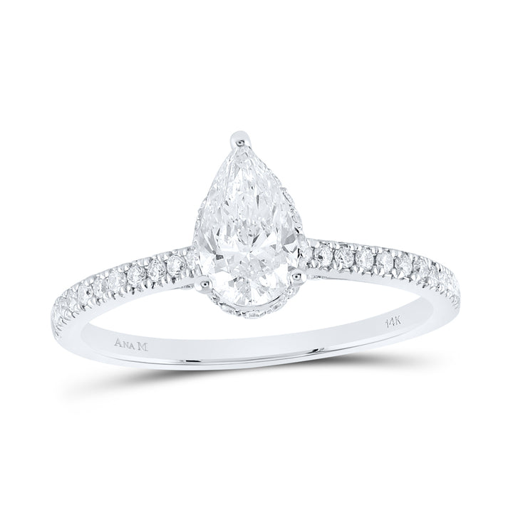 1CTW-DIA ANA M 3/4CT-PEAR ENGAGEMENT RING