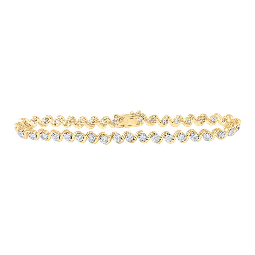 10kt Yellow Gold Women's Diamond Bracelet 1-1/2 ctw