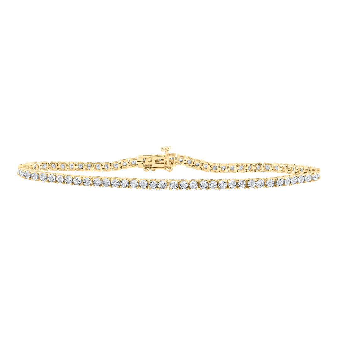 Yellow-tone Sterling Women's Diamond Bracelet 3/8 ctw