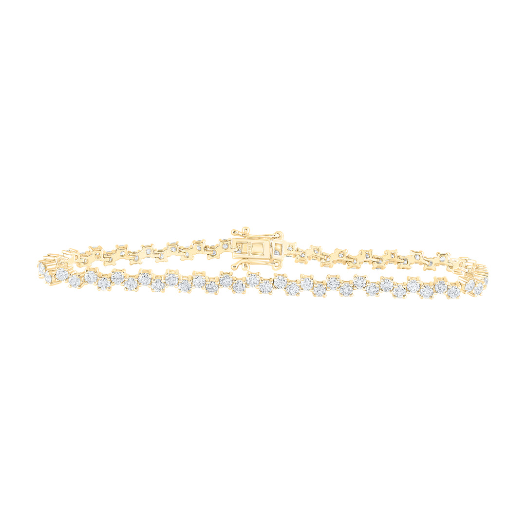 14kt Yellow Gold Diamond Tennis Bracelet 4-3/4 ctw