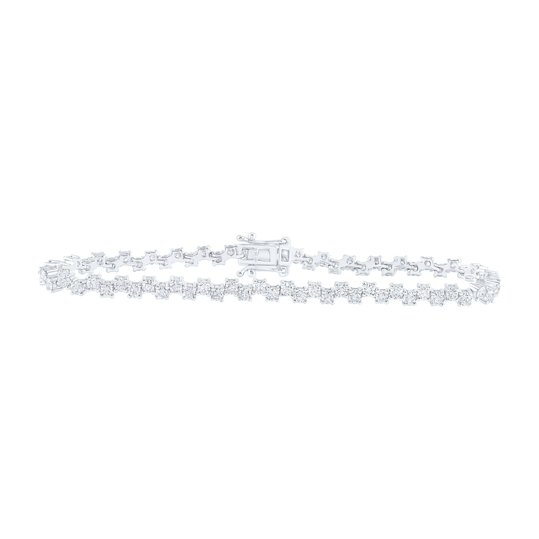 14kt White Gold Diamond Tennis Bracelet 4-3/4 ctw